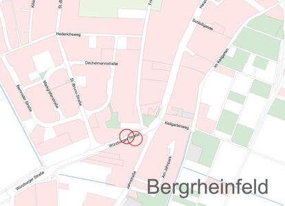 Anzeige Ansicht der Haltestelle in Bergrheinfeld